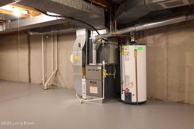 9602 Moorfield Cir, Louisville, KY 40241 - unfinished below grade area featuring gas water heater and heating unit