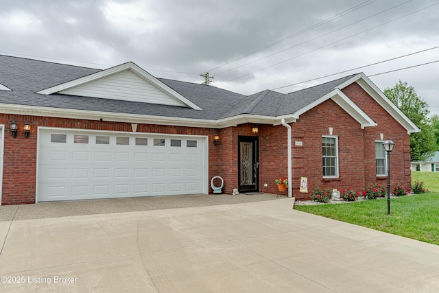 ranch-style home with a garage