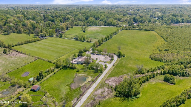 bird's eye view with a rural view