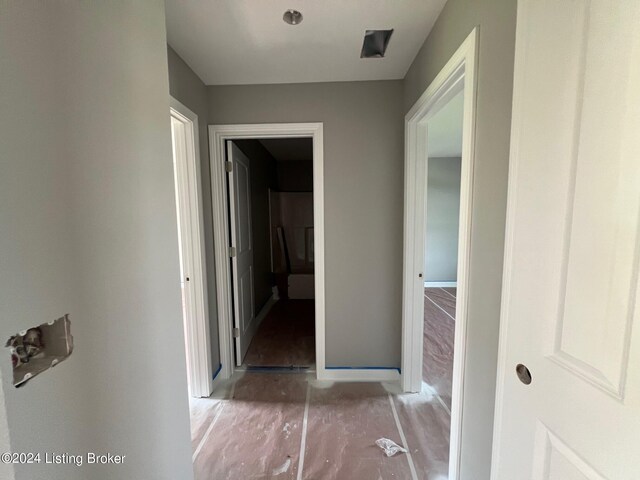 hallway featuring wood-type flooring