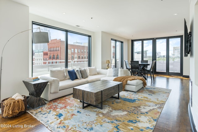 living room featuring hardwood / wood-style floors