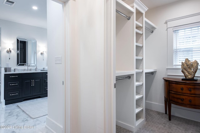 walk in closet with sink