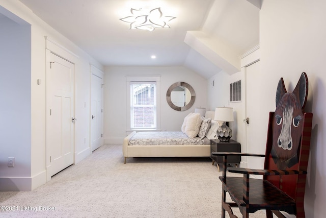 bedroom with vaulted ceiling