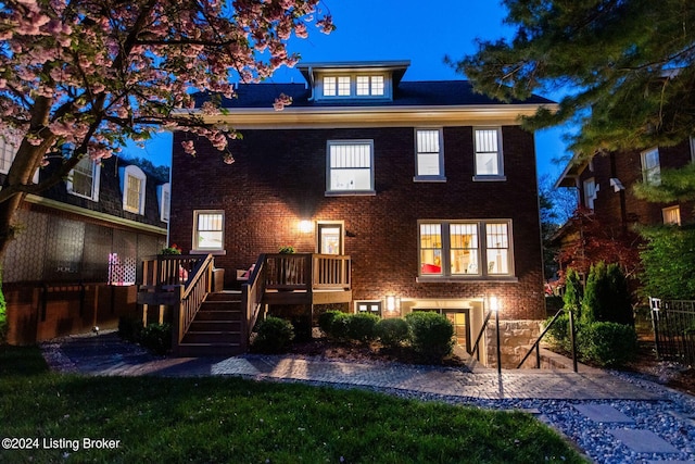 view of front of house featuring a deck