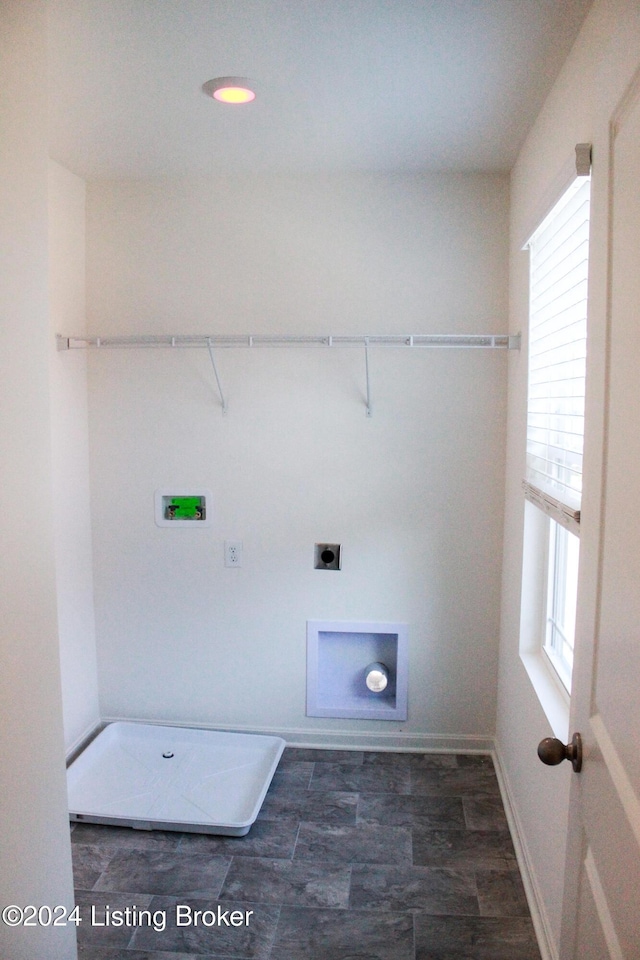 washroom featuring electric dryer hookup and hookup for a washing machine