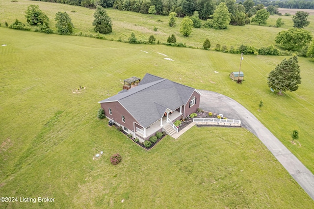 bird's eye view with a rural view