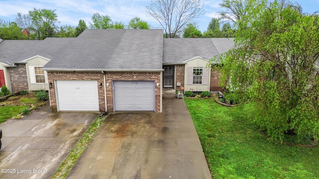 136 Beechtree Ln, Mt Washington, KY 40047 - view of front of home with a garage, concrete driveway, a front yard, and brick siding