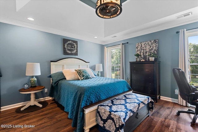 9515 Rustling Tree Way, Louisville, KY 40291 - bedroom with wood finished floors, crown molding, multiple windows, and recessed lighting