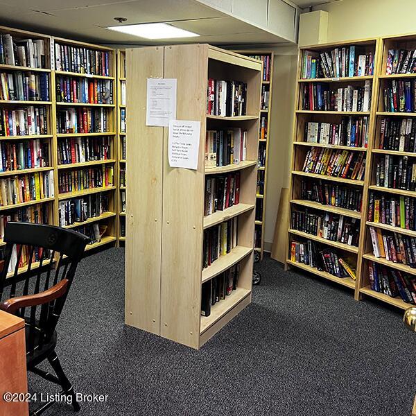 view of carpeted office space