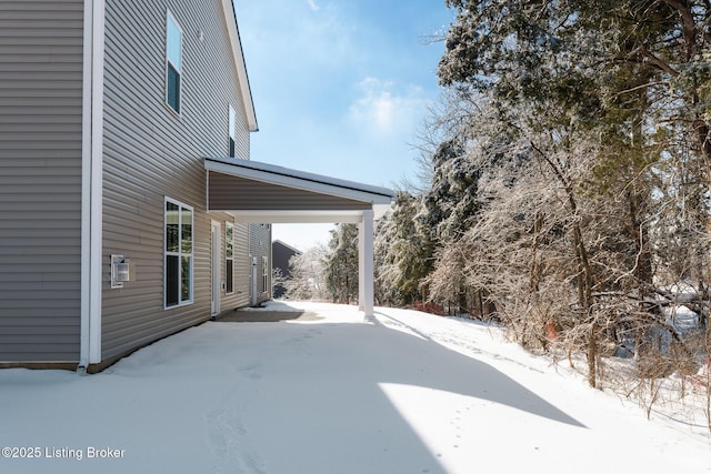 view of snowy yard