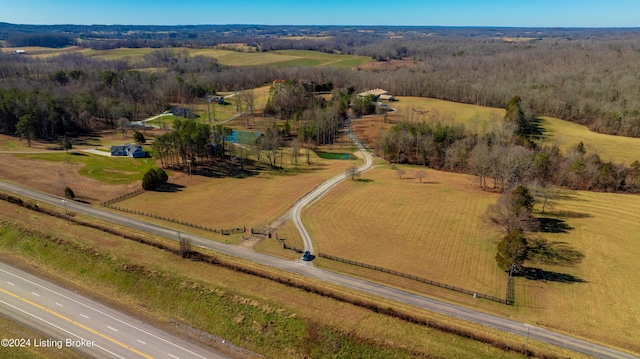 drone / aerial view featuring a rural view