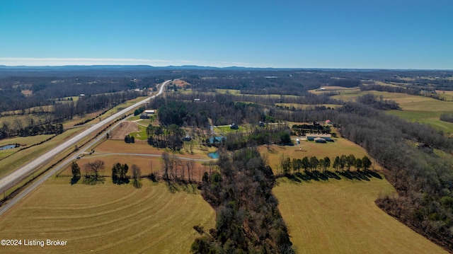 drone / aerial view with a rural view