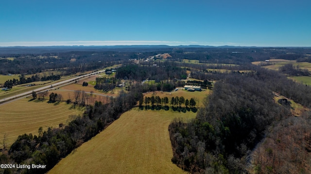 drone / aerial view with a rural view