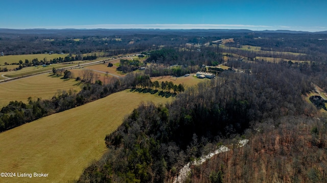 aerial view with a rural view