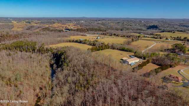 bird's eye view with a rural view