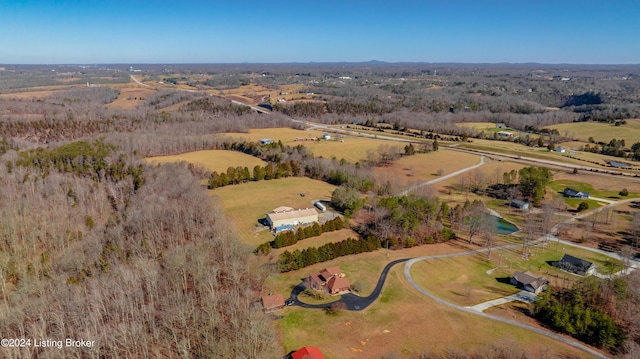 drone / aerial view featuring a rural view