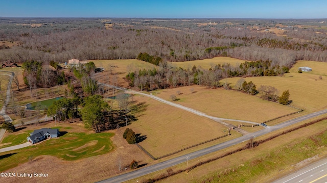 aerial view with a rural view