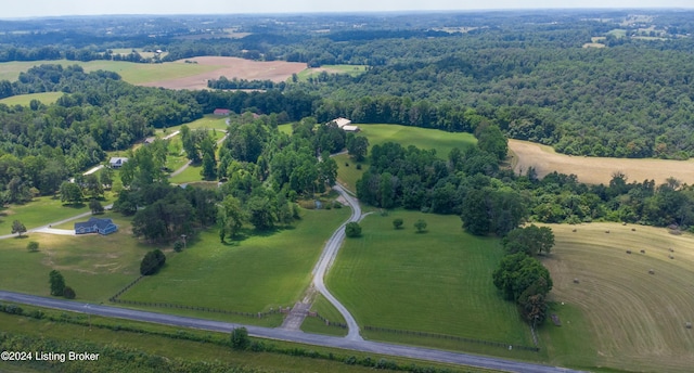 aerial view with a rural view