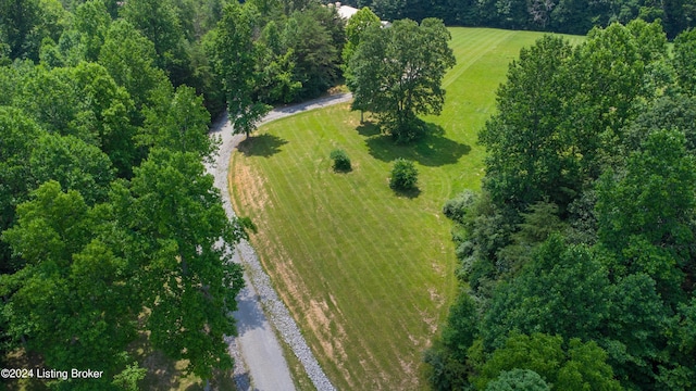 bird's eye view with a rural view