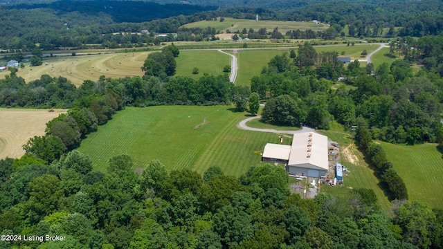 aerial view featuring a rural view