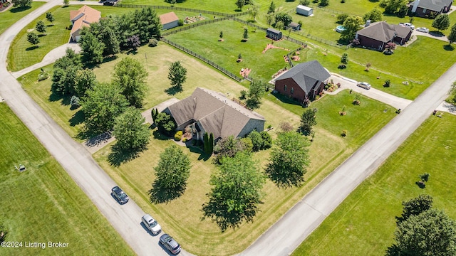 drone / aerial view featuring a rural view