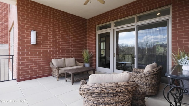 view of patio / terrace with ceiling fan