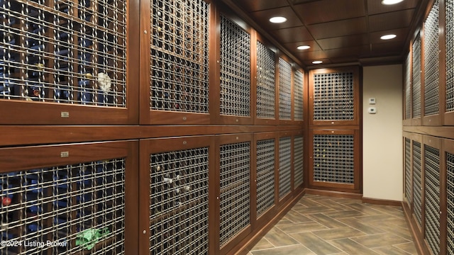 view of wine cellar