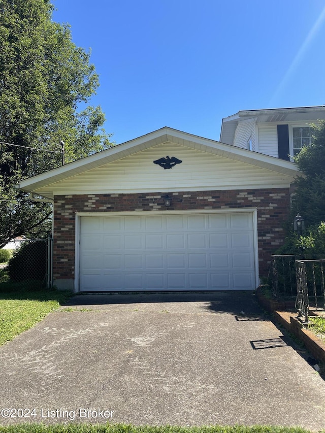 view of garage