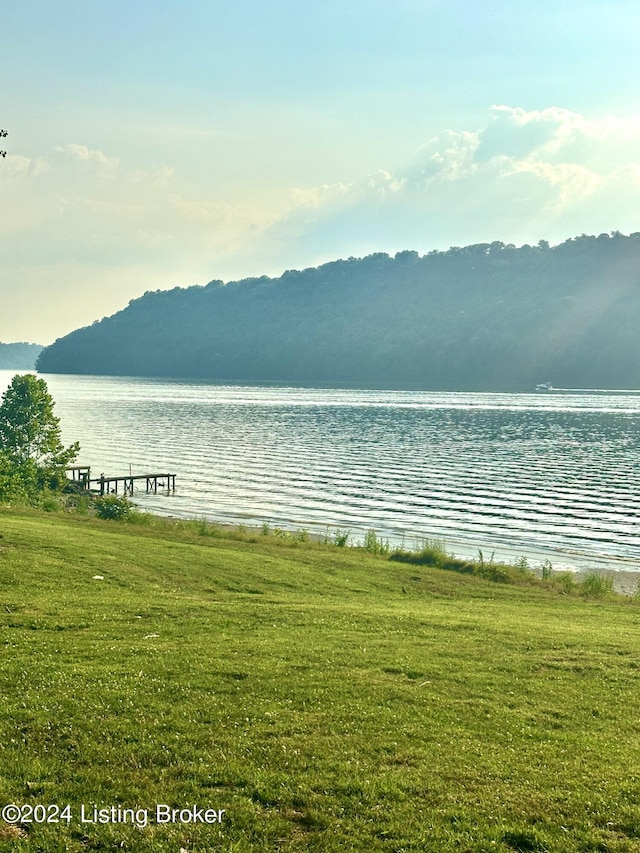 property view of water featuring a mountain view