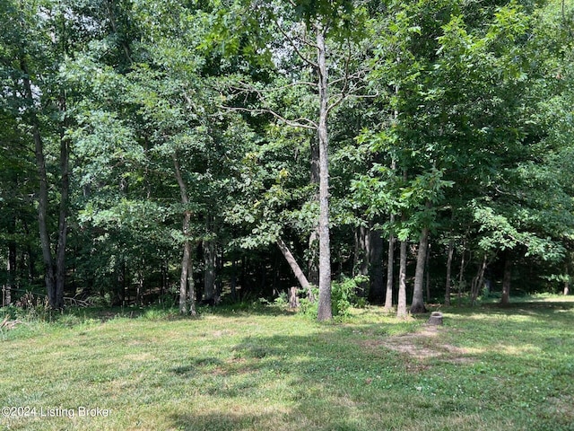 view of landscape with a wooded view