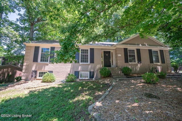 view of front of house with a front lawn