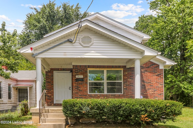 view of front of home with a porch