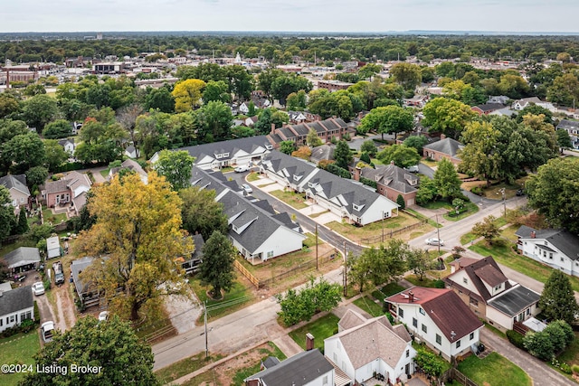 aerial view with a residential view