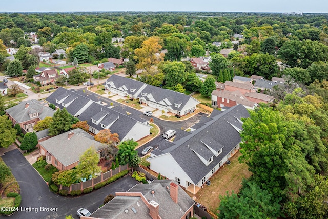 aerial view with a residential view