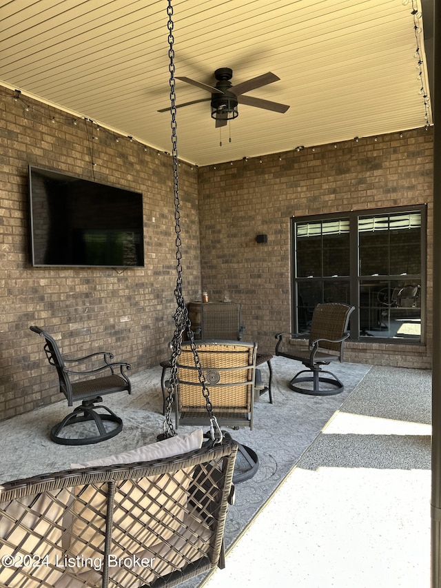 view of patio / terrace with ceiling fan