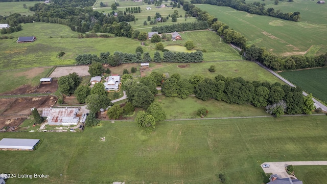 drone / aerial view with a rural view