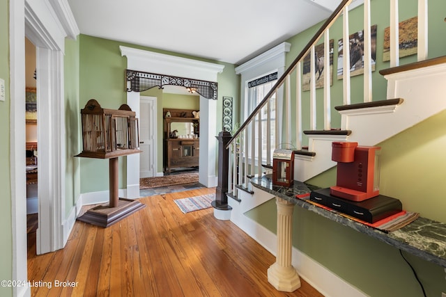 entryway featuring hardwood / wood-style flooring