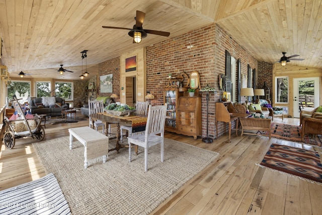 interior space featuring wooden ceiling