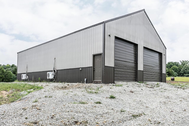 exterior space with a garage