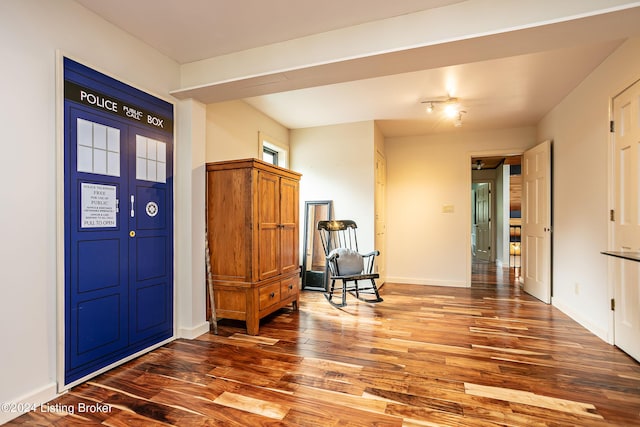 entryway featuring dark hardwood / wood-style flooring