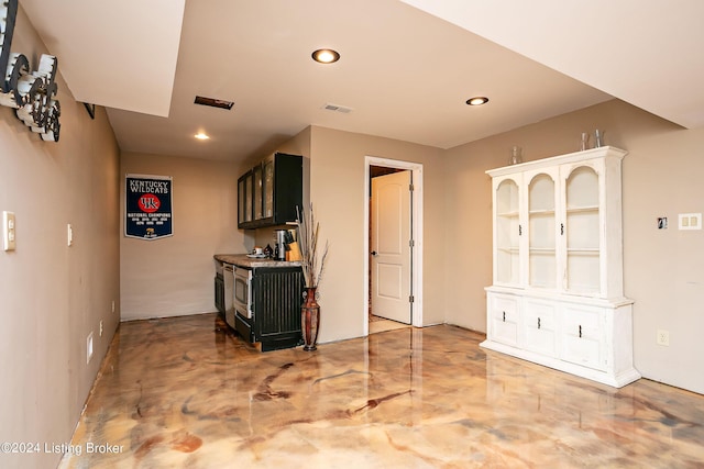 kitchen with concrete floors