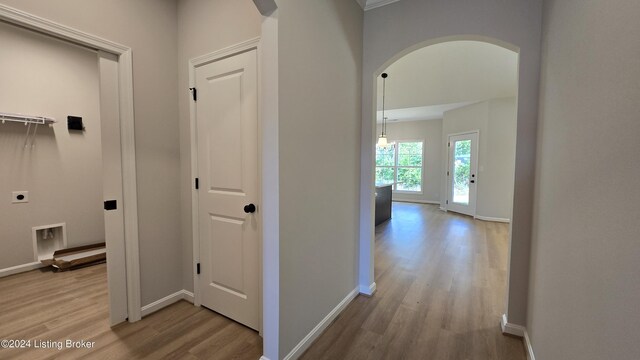 hallway featuring light hardwood / wood-style floors