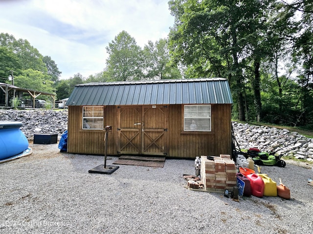 view of shed