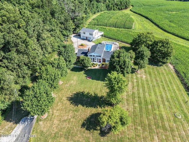 aerial view with a rural view