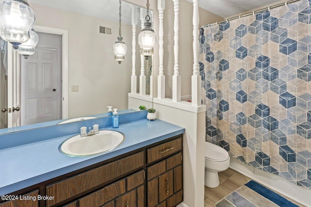 bathroom with toilet and vanity