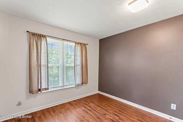 empty room featuring wood-type flooring