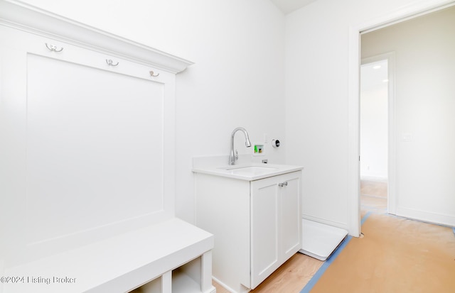 mudroom with sink