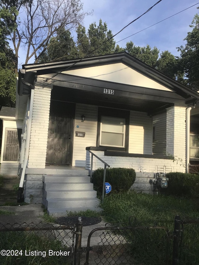 bungalow-style house with covered porch