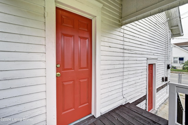 view of doorway to property