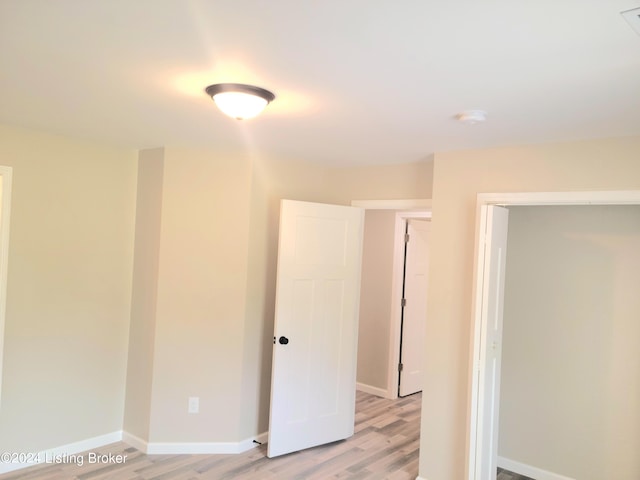 unfurnished bedroom featuring light hardwood / wood-style floors